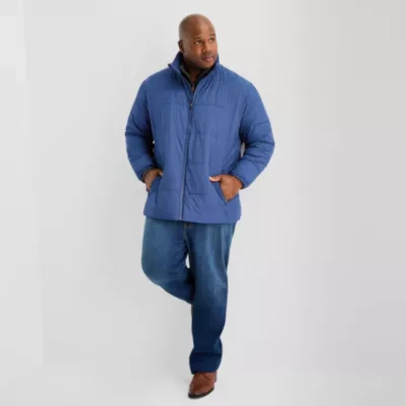 St. John's Bay Mens Water Resistant Midweight Big and Tall Puffer Jacket