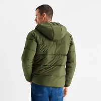 St. John's Bay Mens Hooded Water Resistant Midweight Puffer Jacket