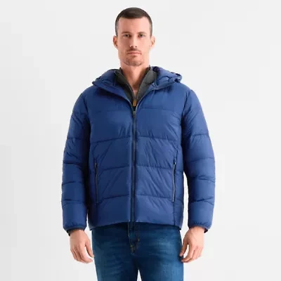 St. John's Bay Mens Hooded Water Resistant Midweight Puffer Jacket