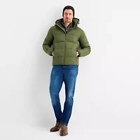 St. John's Bay Mens Hooded Water Resistant Midweight Puffer Jacket