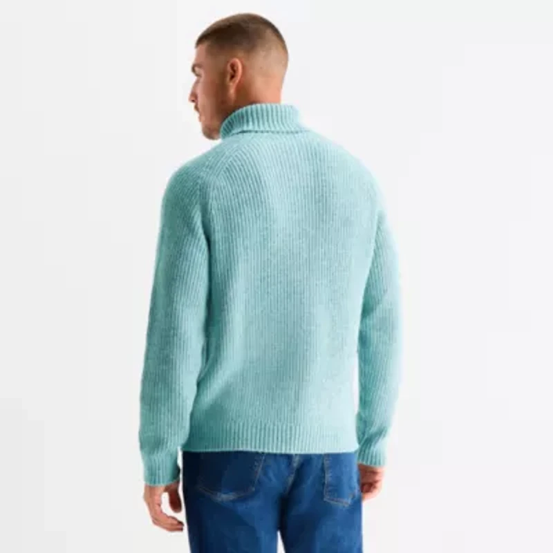 mutual weave Mens Turtleneck Long Sleeve Pullover Sweater