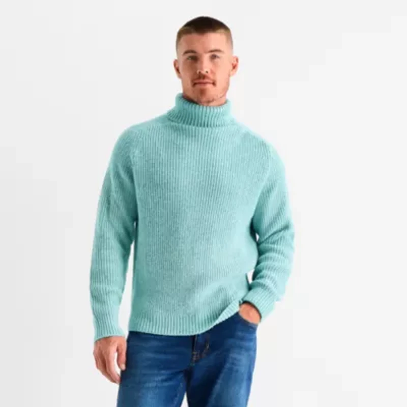 mutual weave Mens Turtleneck Long Sleeve Pullover Sweater