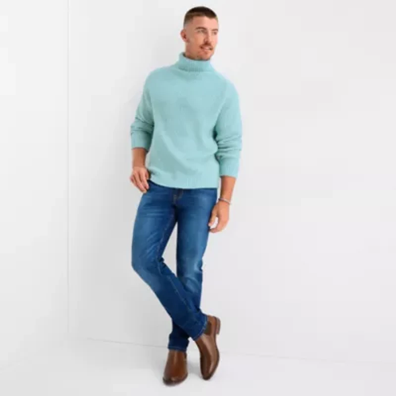 mutual weave Mens Turtleneck Long Sleeve Pullover Sweater