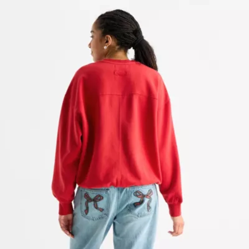 Arizona Womens Juniors Crew Neck Long Sleeve Sweatshirt