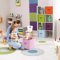 Sorbus 8 Pack 13" Clear Plastic Foldable Cubes With Handles Storage Cube