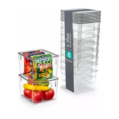 Sorbus Sorbus 8 Pack Medium Clear Acrylic Storage Bins With Lids - Perfect For Kitchen, Pantry, Home Organization, And Storage 8-pc. Storage Bin