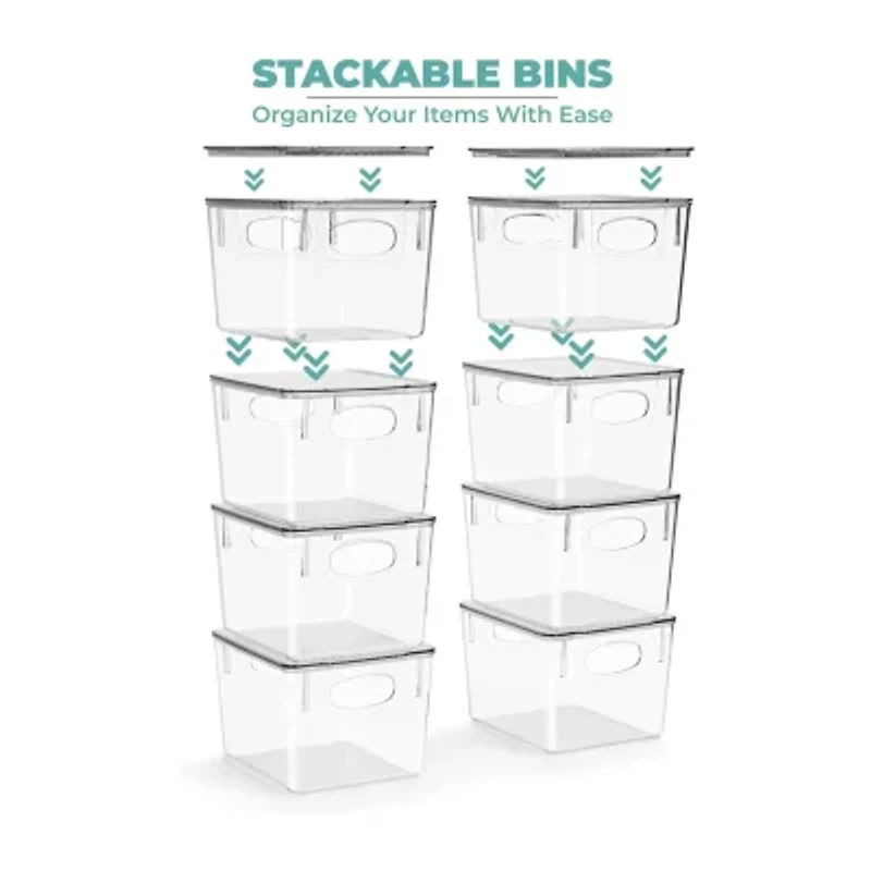 Sorbus Sorbus 8 Pack Medium Clear Acrylic Storage Bins With Lids - Perfect For Kitchen, Pantry, Home Organization, And Storage 8-pc. Storage Bin