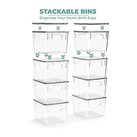 Sorbus Sorbus 8 Pack Medium Clear Acrylic Storage Bins With Lids - Perfect For Kitchen, Pantry, Home Organization, And Storage 8-pc. Storage Bin