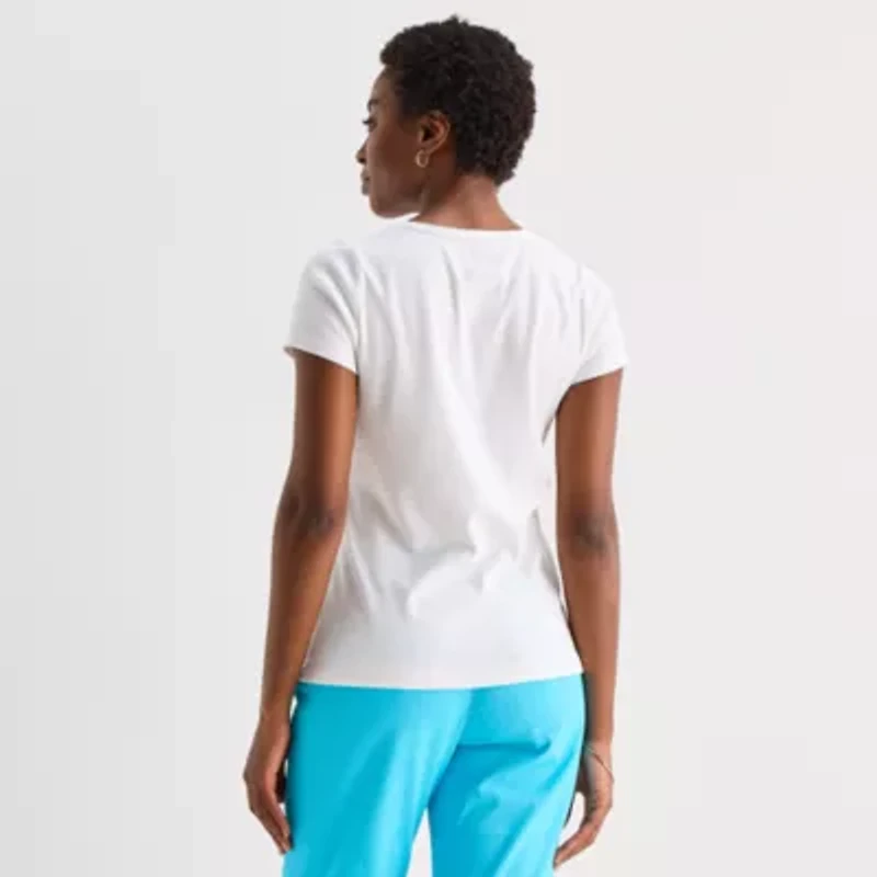 St. John's Bay Womens Tall Crew Neck Short Sleeve T-Shirt