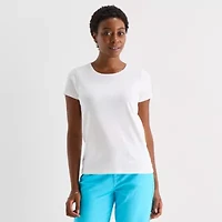 St. John's Bay Womens Tall Crew Neck Short Sleeve T-Shirt