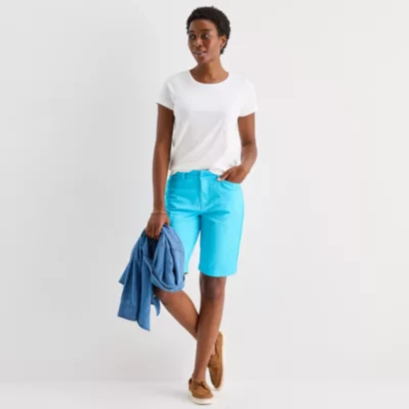 St. John's Bay Womens Tall Crew Neck Short Sleeve T-Shirt