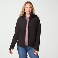 Free Country Womens Hooded Water Resistant Easy-on + Easy-off Lightweight Softshell Jacket