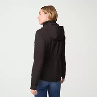 Free Country Womens Hooded Water Resistant Easy-on + Easy-off Lightweight Softshell Jacket