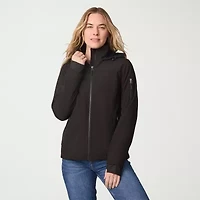 Free Country Womens Hooded Water Resistant Easy-on + Easy-off Lightweight Softshell Jacket