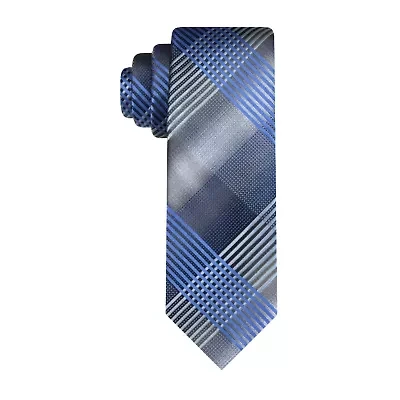 Van Heusen Navy Shaded Plaid Tie