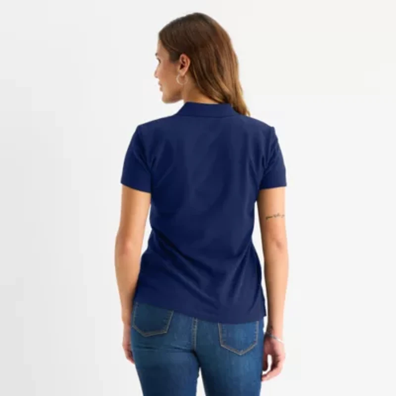St. John's Bay Womens Short Sleeve Polo Shirt