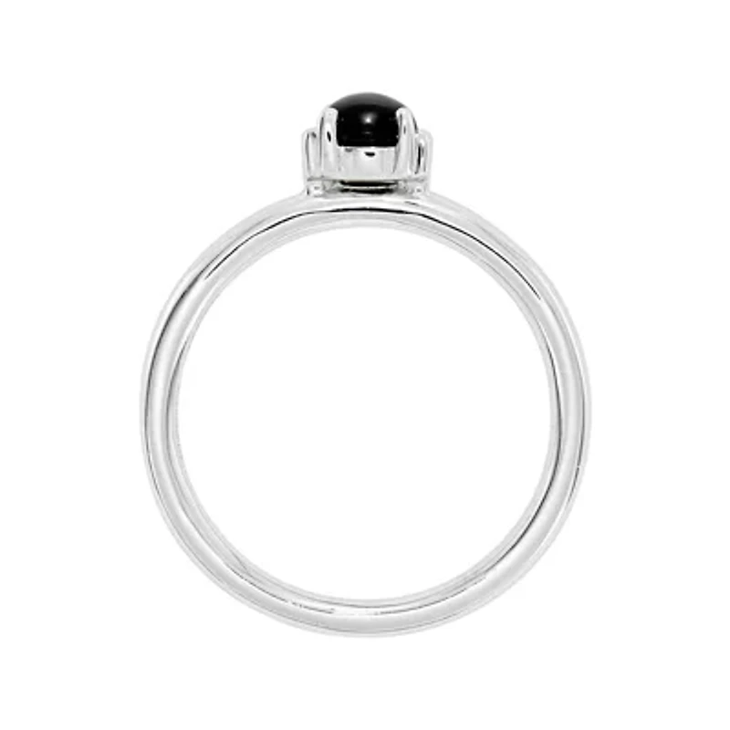 Personally Stackable Sterling Silver Black Agate Stackable Ring