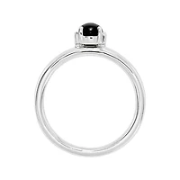 Personally Stackable Sterling Silver Black Agate Stackable Ring
