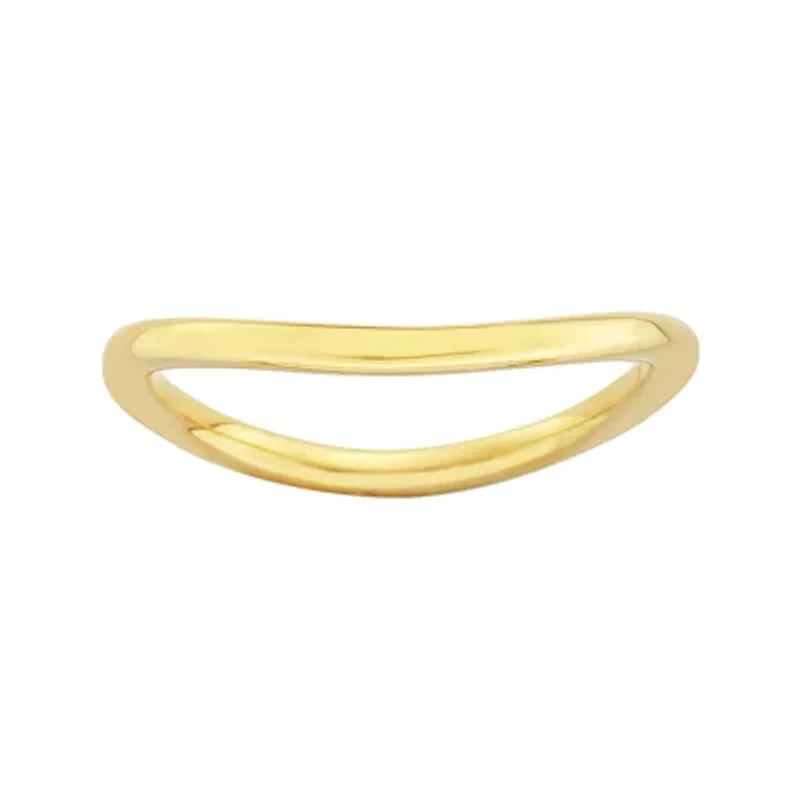 Personally Stackable 18K Yellow Gold Over Sterling Silver Wave Ring