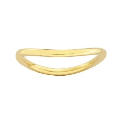 Personally Stackable 18K Yellow Gold Over Sterling Silver Wave Ring