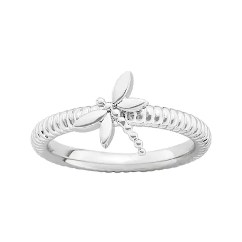 Personally Stackable Sterling Silver Stackable Dragonfly Ring