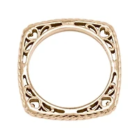 Personally Stackable 18K Rose Gold Over Sterling Silver Textured Square Ring
