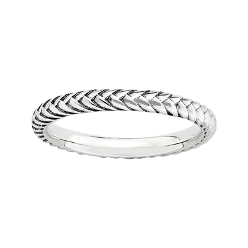 Personally Stackable Sterling Silver Oxidized Stackable Ring