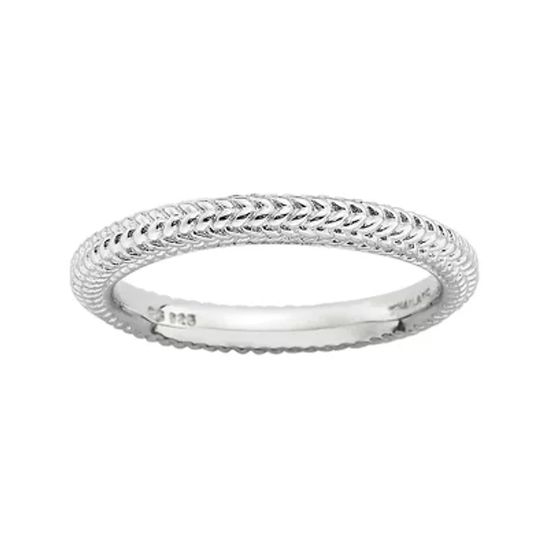 Personally Stackable Sterling Silver Beaded Dome Ring