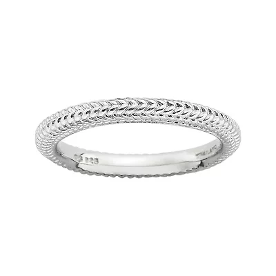 Personally Stackable Sterling Silver Beaded Dome Ring