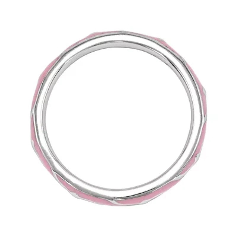 Personally Stackable Pink Enamel Stackable Swirl Ring