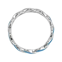 Personally Stackable Blue Enamel Stackable Crossover Ring