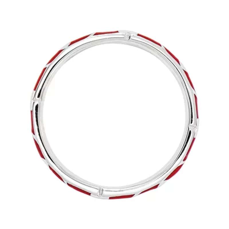 Personally Stackable Sterling Silver Red Enamel Heart Ring