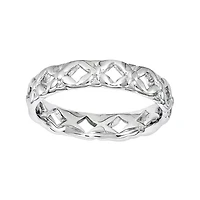 Personally Stackable Sterling Silver Carved Ring