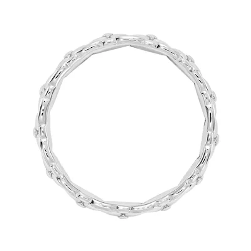 Personally Stackable Sterling Silver Carved Ring