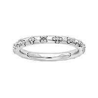 Personally Stackable Sterling Silver Flower Stackable Ring