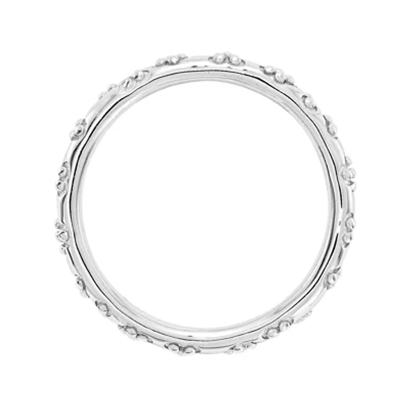 Personally Stackable Sterling Silver Flower Stackable Ring