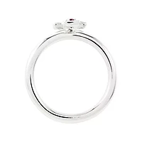 Personally Stackable Genuine Pink Tourmaline Sterling Silver Cross Ring