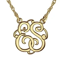 Personalized 15mm Monogram Initials Pendant Necklace
