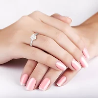 DiamonArt® Womens 1 / CT. T.W. Lab Created White Cubic Zirconia 10K Gold Engagement Ring