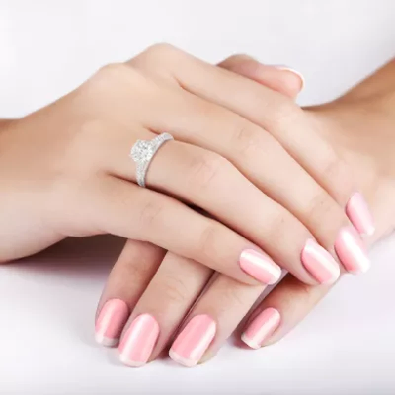 DiamonArt® Womens 1 / CT. T.W. Lab Created White Cubic Zirconia 10K Gold Engagement Ring