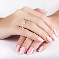 DiamonArt® Womens 3 CT. T.W. Lab Created White Cubic Zirconia 10K Gold Engagement Ring