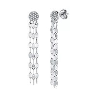 Womens White Cubic Zirconia Sterling Silver Drop Earrings