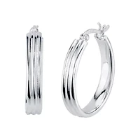 Womens Sterling Silver 26mm Hoop Earrings