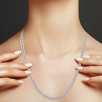 Unisex Adult Sterling Silver 22 Inch Curb Chain Necklace
