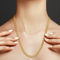 Unisex Adult 14K Gold Over Silver Inch Chain Necklace