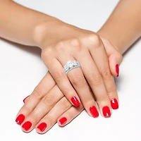 Womens 1 CT. Cubic Zirconia Sterling Silver Round Bridal Set