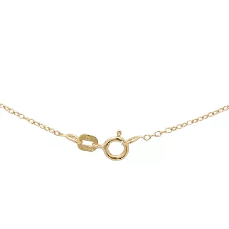 Womens Diamond Accent Genuine Blue Sapphire 18K Gold Over Silver Cross 18 Inch Pendant Necklace