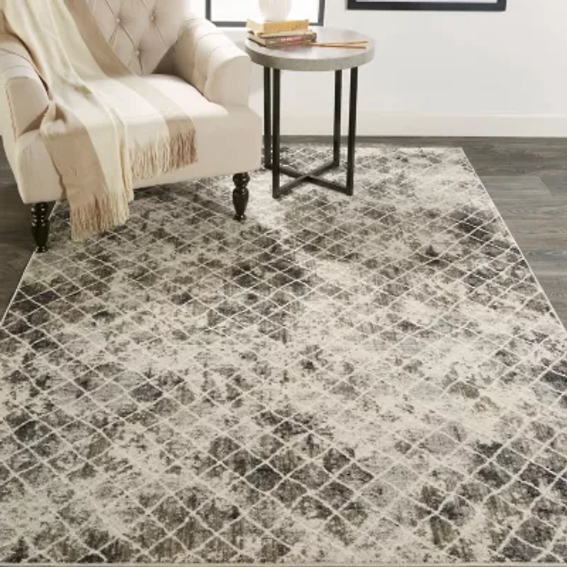 Weave And Wander Roundveda Abstract Indoor Round Area Rug