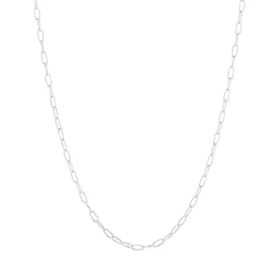 Silver Treasures Womens Sterling Silver 18 Inch Paperclip Chain Necklace
