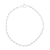 Silver Treasures Womens 8 Inch Solid Chain Bracelet